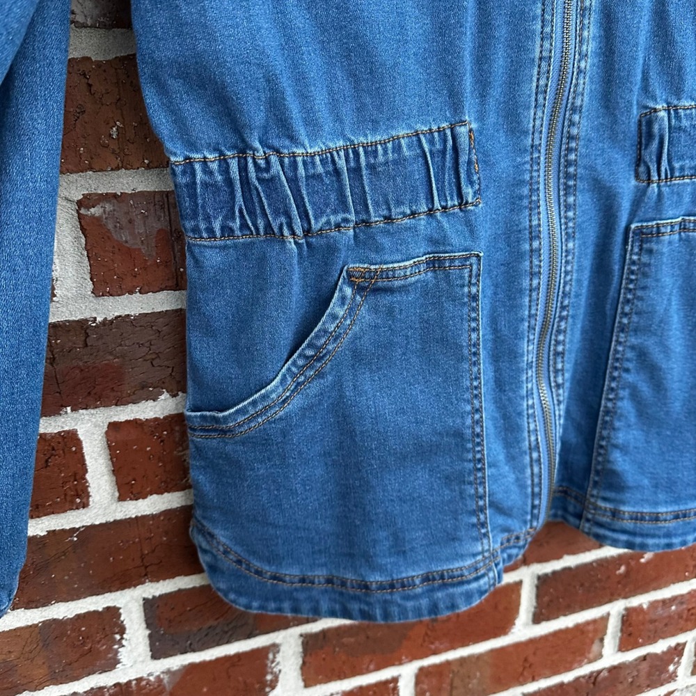 Knox Rose Blue Denim Zip-Front Jacket - Picture 3 of 12